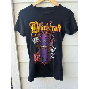 Blackcraft Cult Shirt Womens S Black Devil Cat Mystery Box Witchy Gothic Graphic